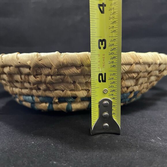 Vintage Woven Coil Fruit Basket Wall Basket With Handles - Picture 7 of 8